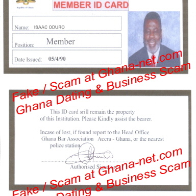 Ghana & Africa Scam ID and Document Scam